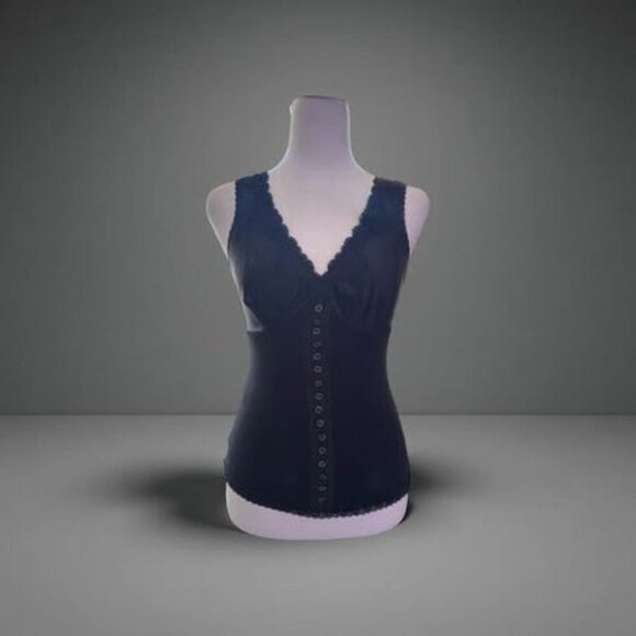BLACK/SATIN TOP - Picture 1 of 6